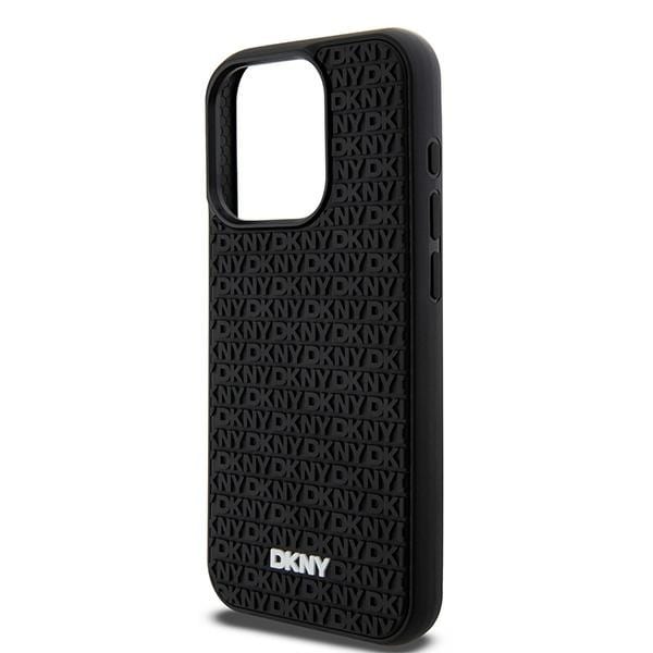 DKNY 3D Rubber Repeat Pattern-etui til iPhone 15 Pro Max - sort