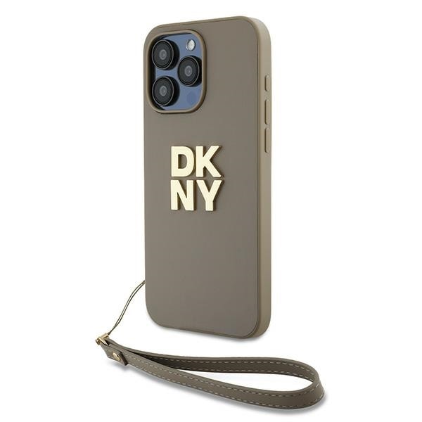 DKNY Håndledsrem Stock Logo etui til iPhone 15 Pro Max - beige
