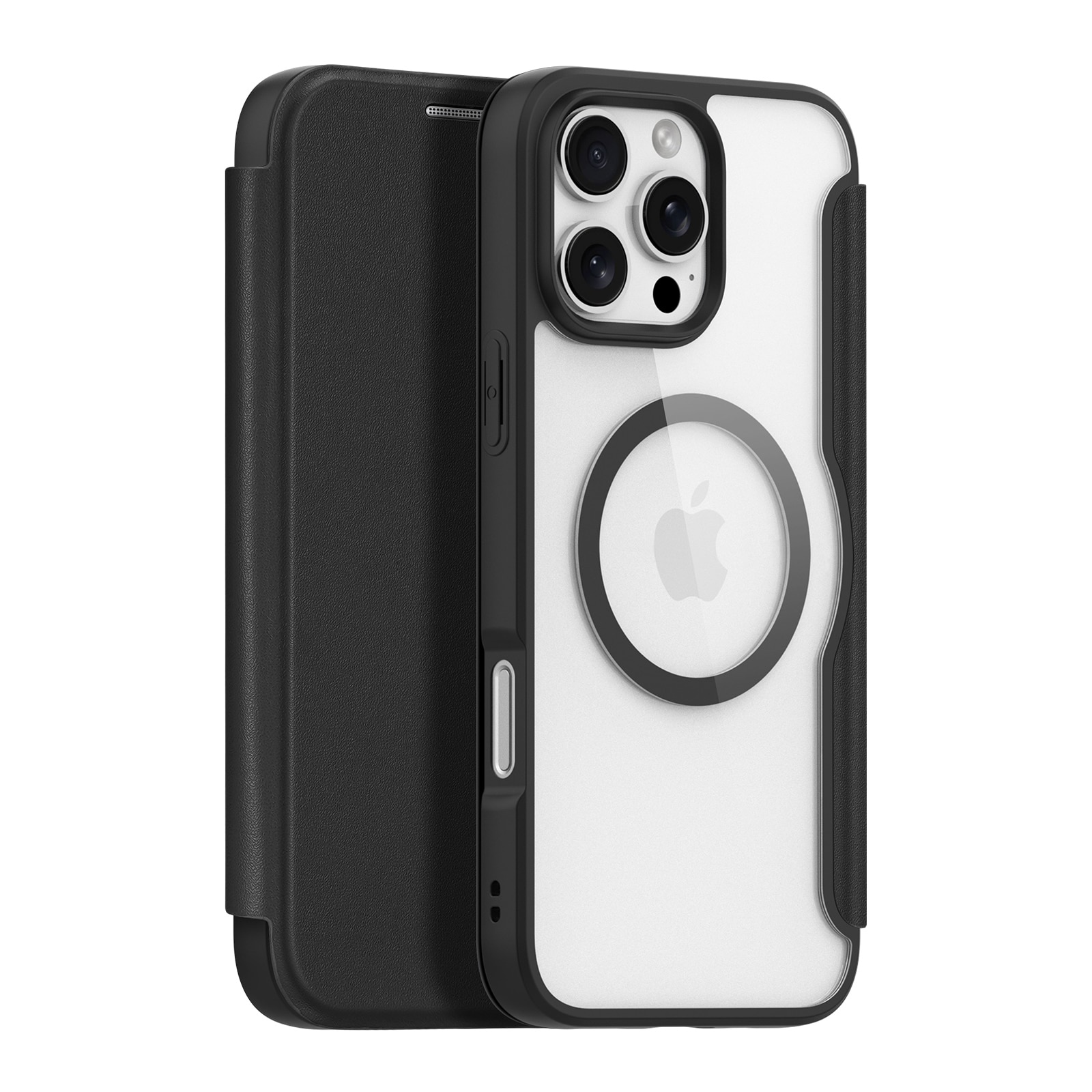 Dux Ducis Skin X Pro iPhone 16 Pro-etui med MagSafe og flipcover - Sort