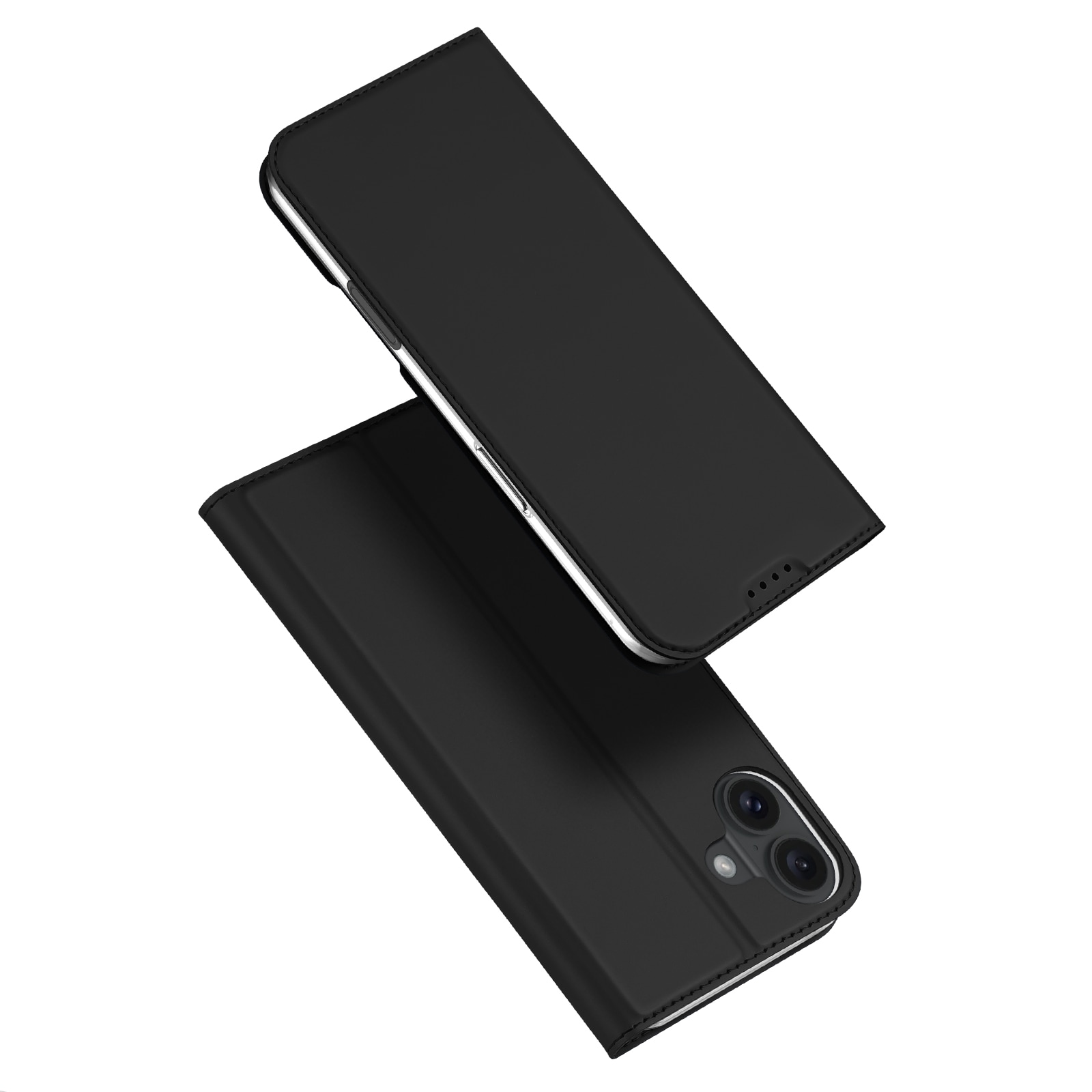 Dux Ducis Skin Pro iPhone 16 Plus-etui med flip og kortplads - Sort