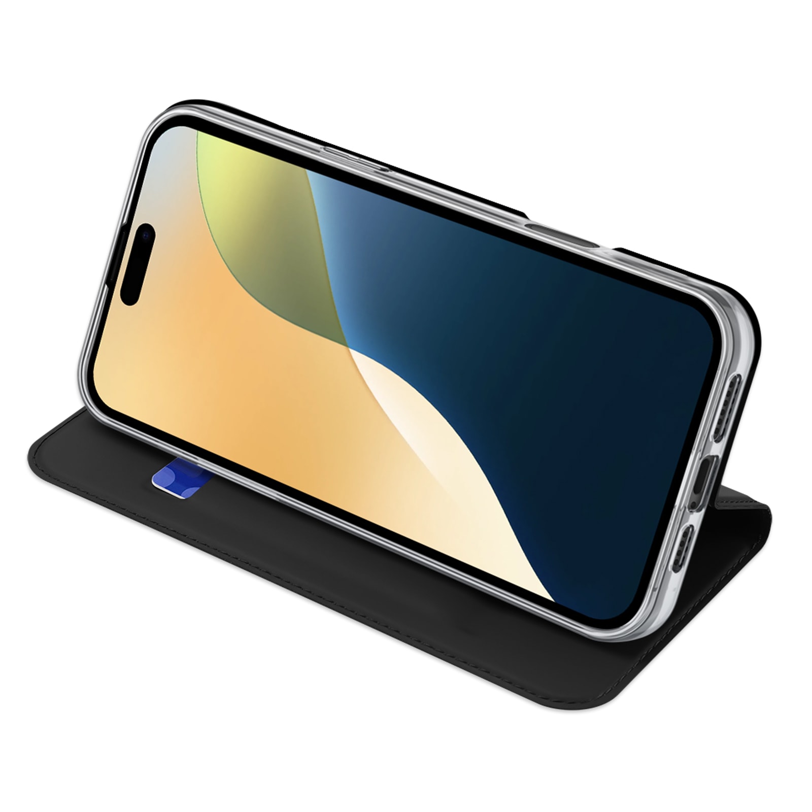 Dux Ducis Skin Pro iPhone 16 Plus-etui med flip og kortplads - Sort