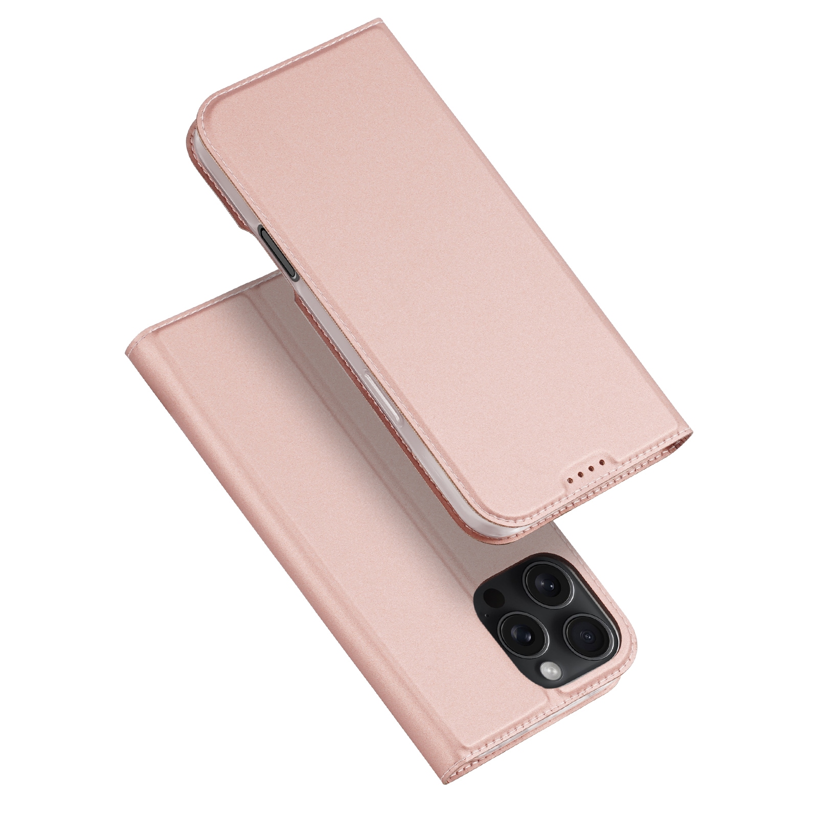 Dux Ducis Skin Pro iPhone 16 Pro Max-etui med flip og kortplads - Pink