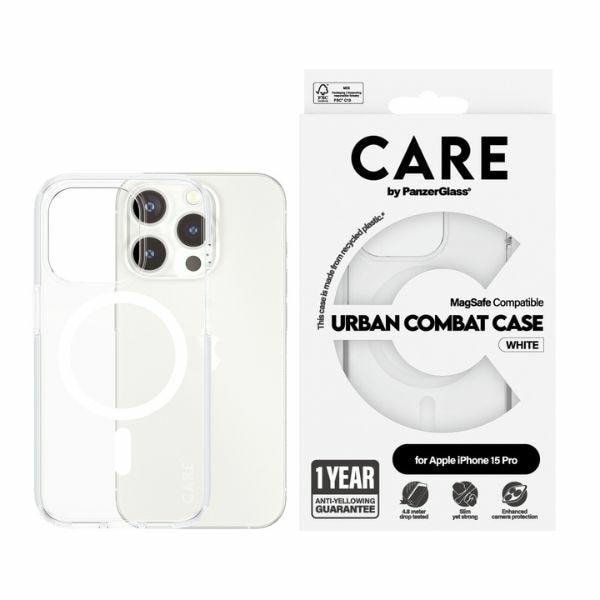 CARE by PanzerGlass Urban Combat Case MagSafe til iPhone 15 Pro - Hvid