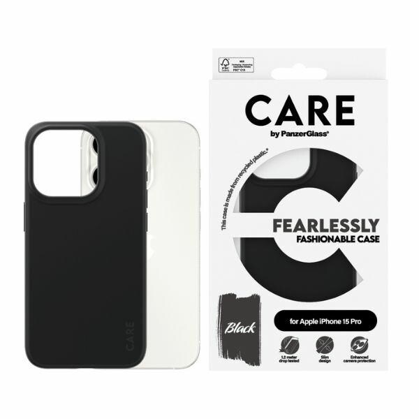 CARE by PanzerGlass Fearlessly Fashionable Etui til iPhone 15 Pro - Sort
