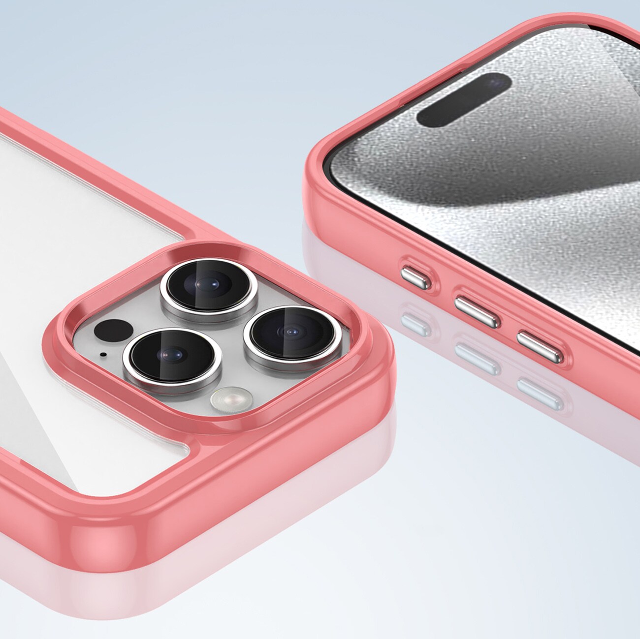 Outer Space-etui med geleramme til iPhone 16 Pro Max - rød