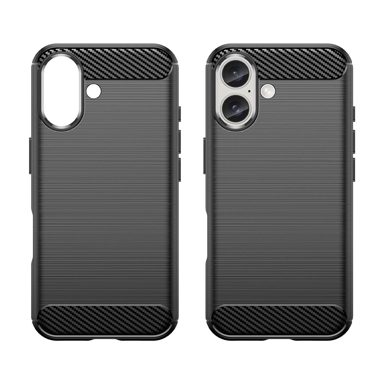 Carbon Case til iPhone 16 Plus Silikone-etui - Sort