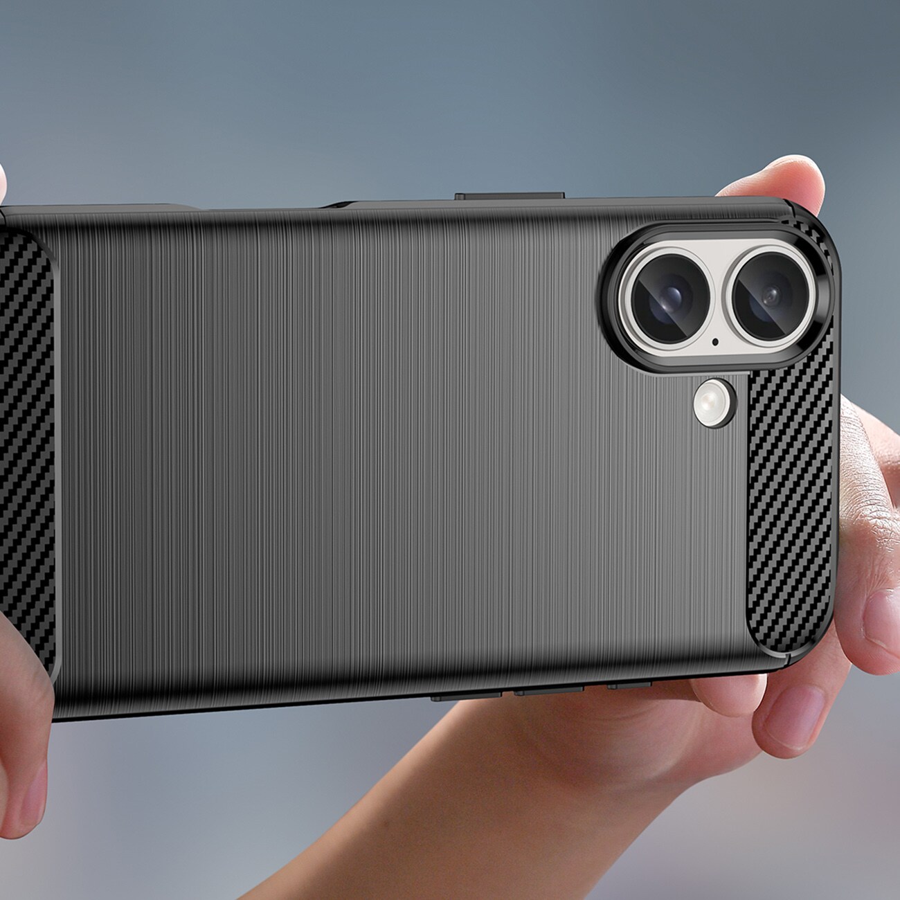 Carbon Case til iPhone 16 Plus Silikone-etui - Sort