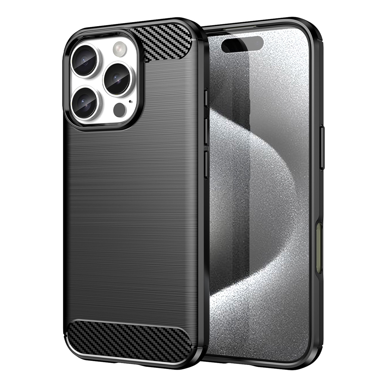 Carbon-etui til iPhone 16 Pro - sort