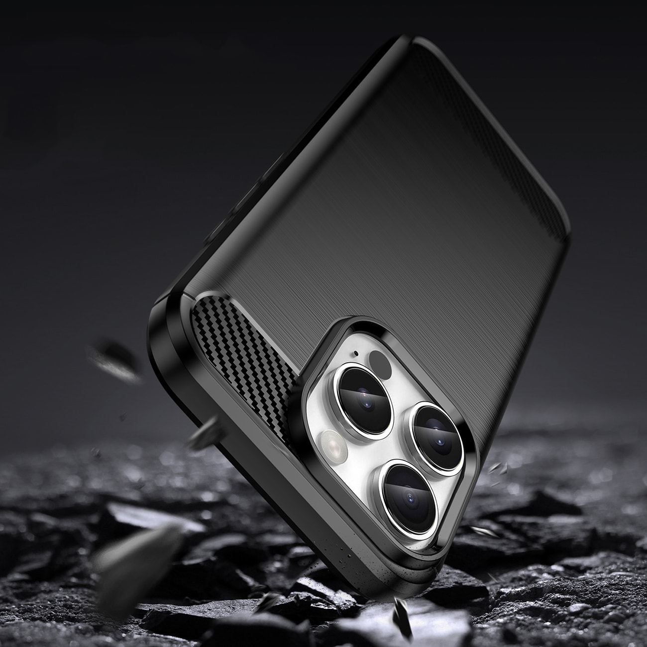 Carbon-etui til iPhone 16 Pro - sort