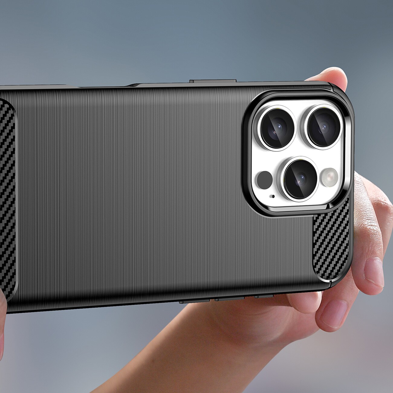 Carbon-etui til iPhone 16 Pro - sort