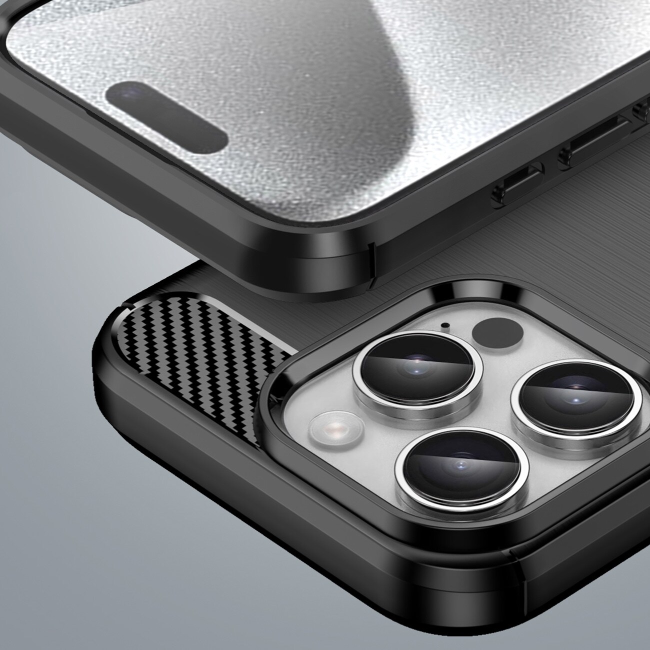 Carbon-etui til iPhone 16 Pro - sort