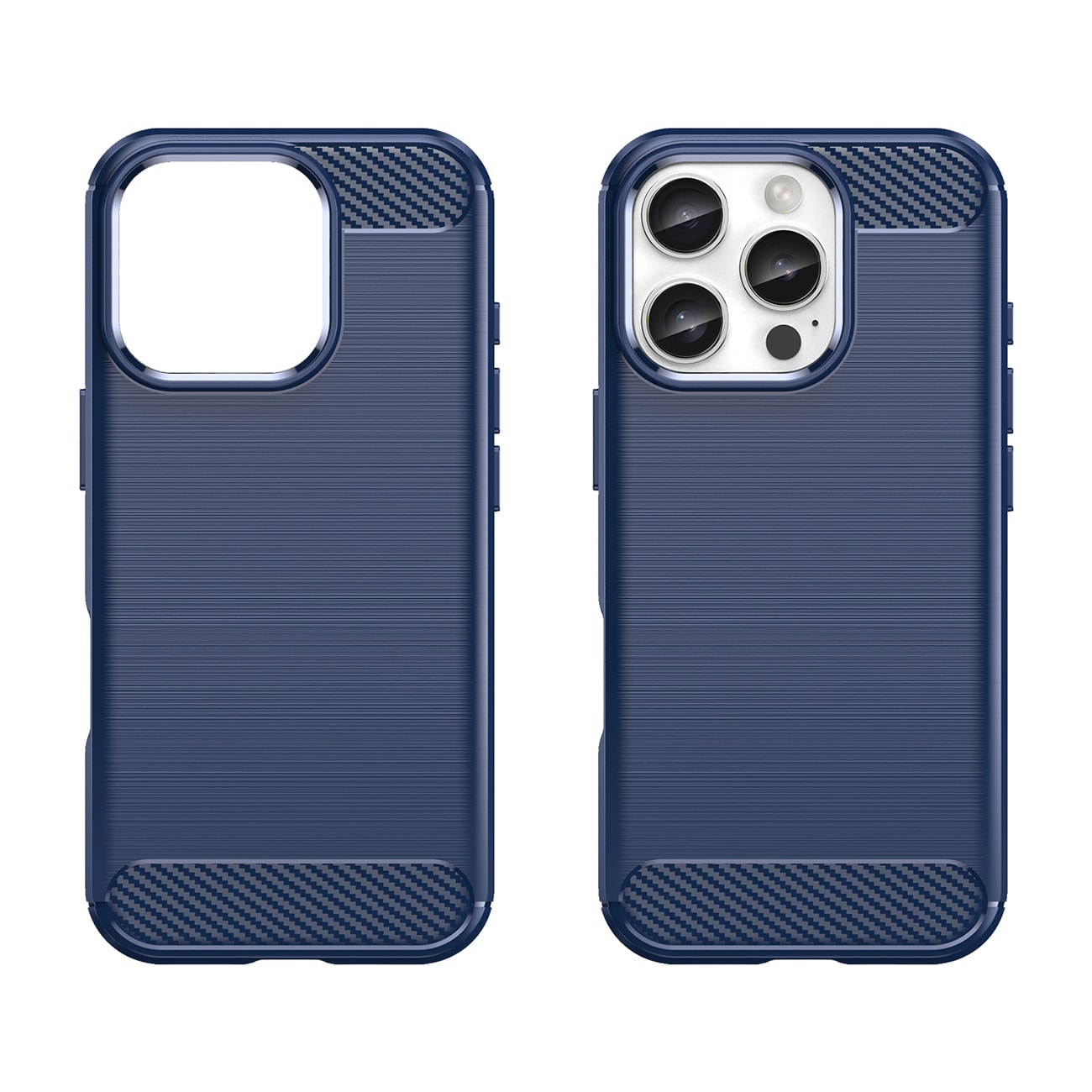 Carbon-etui til iPhone 16 Pro - Blå