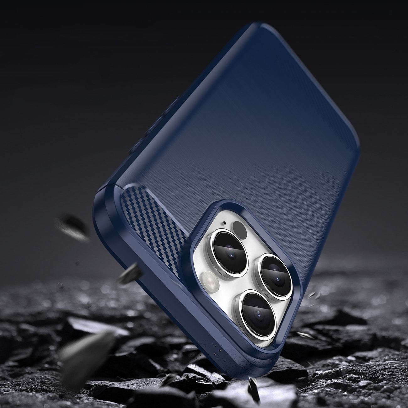 Carbon-etui til iPhone 16 Pro - Blå
