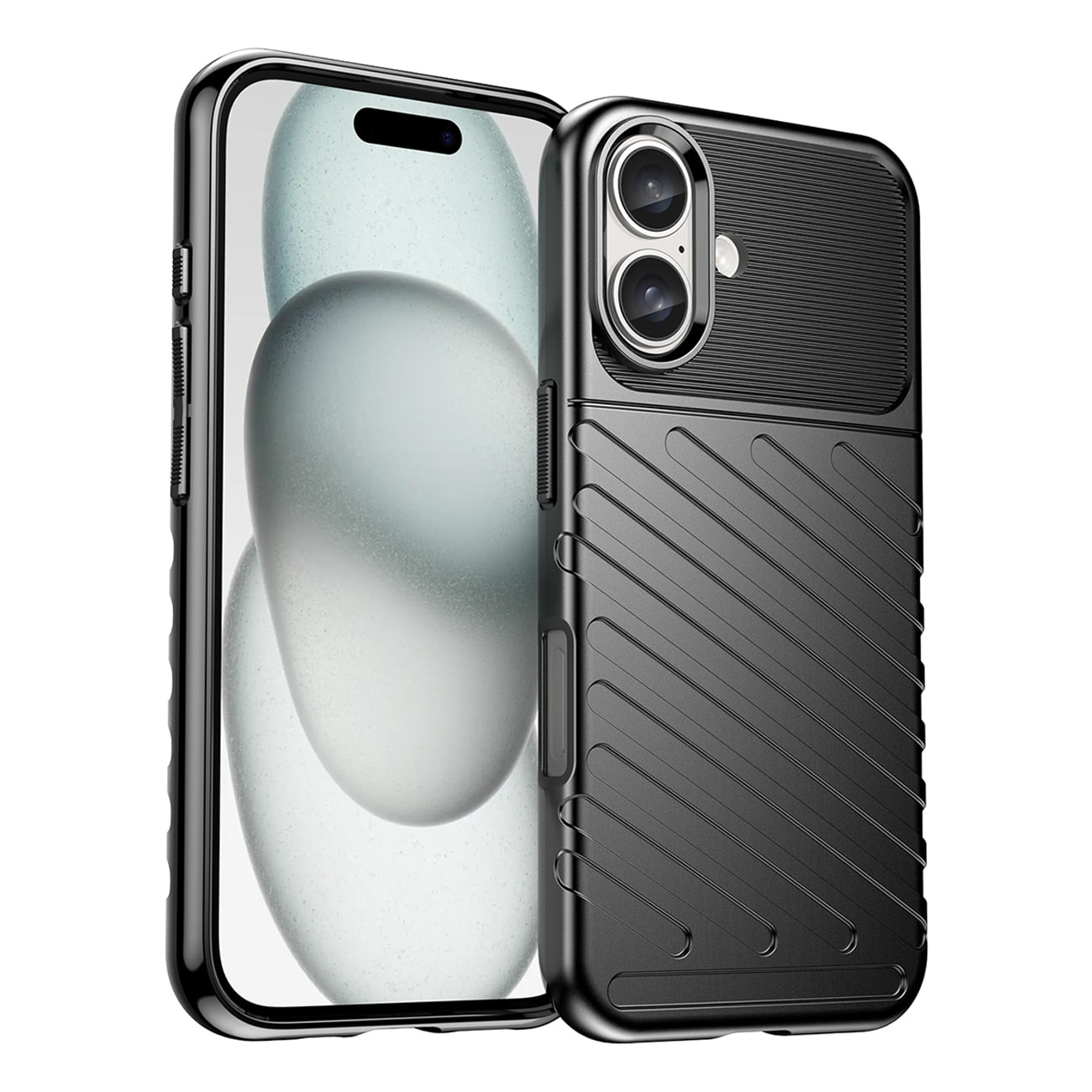 Thunder Case til iPhone 16 Plus Silikoneetui - Sort