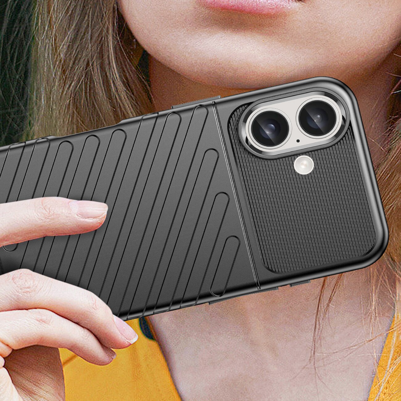 Thunder Case til iPhone 16 Plus Silikoneetui - Sort