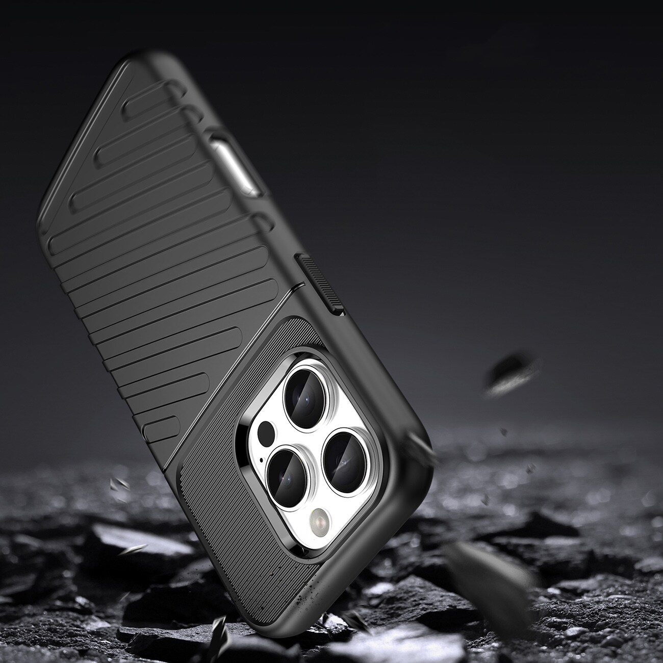 Thunder Case til iPhone 16 Pro silikoneetui - sort