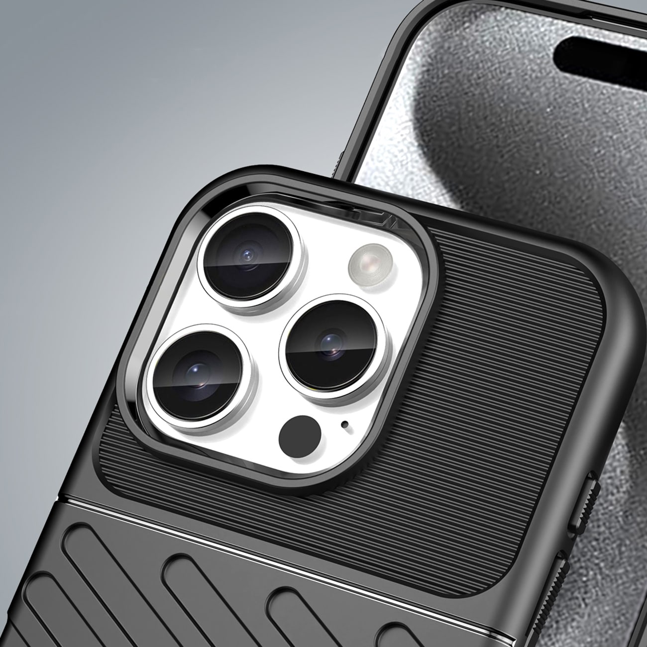 Thunder Case til iPhone 16 Pro silikoneetui - sort