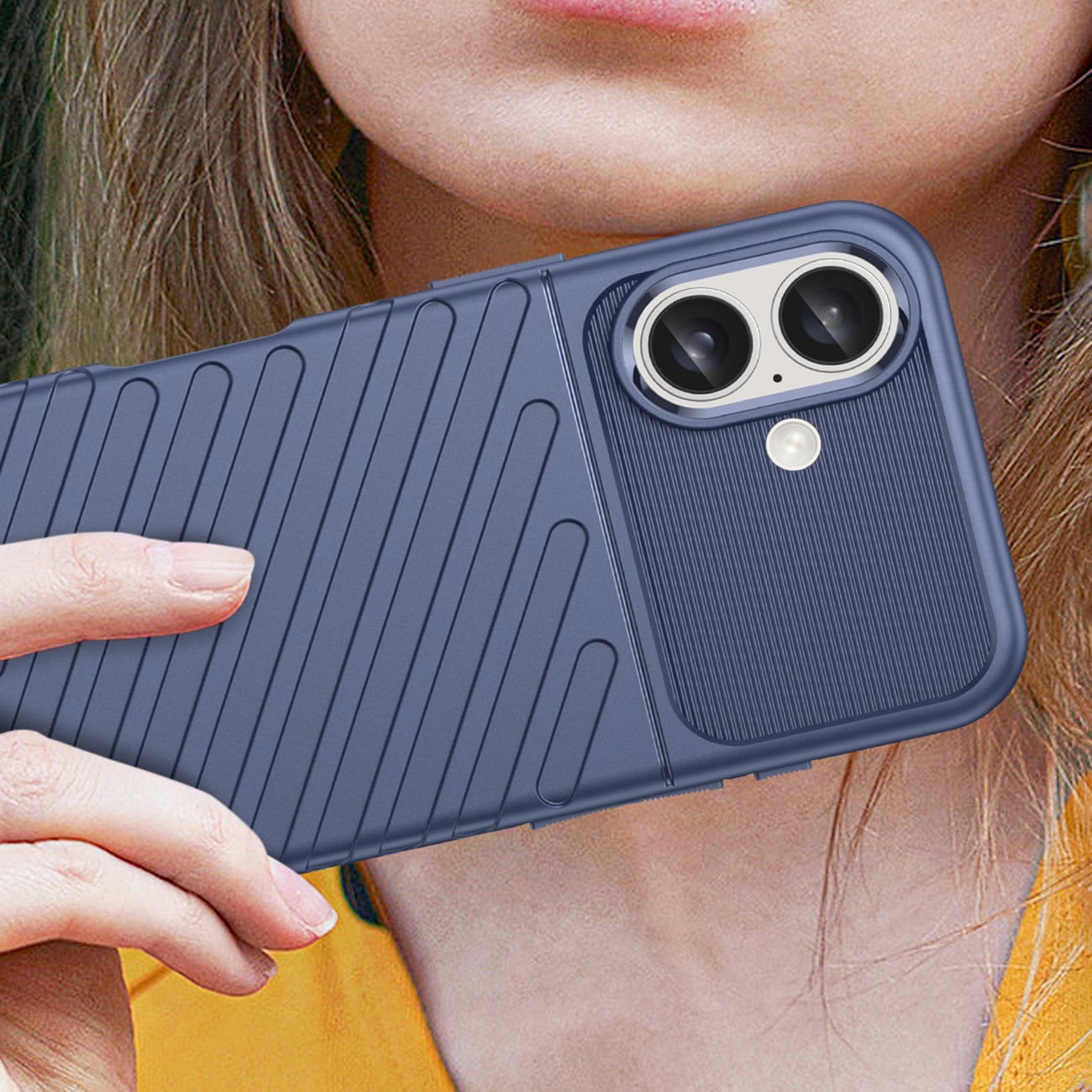 Thunder Case til iPhone 16 Silikoneetui - Blå
