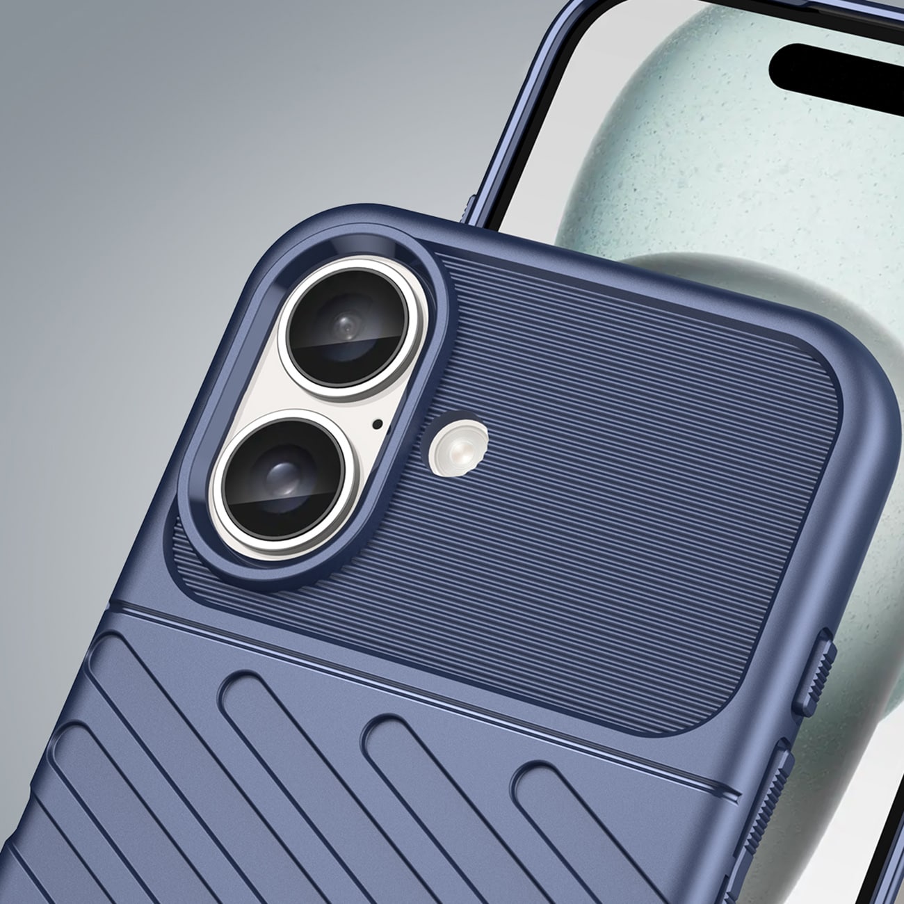 Thunder Case til iPhone 16 Plus Silikone-etui - Blå