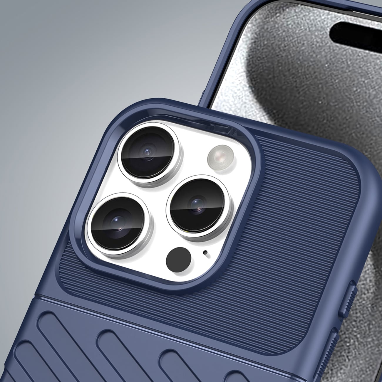 Thunder Case til iPhone 16 Pro Max Silikoneetui - Blå