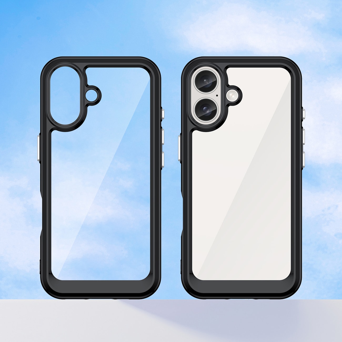 Outer Space-etui med geleramme til iPhone 16 - Sort