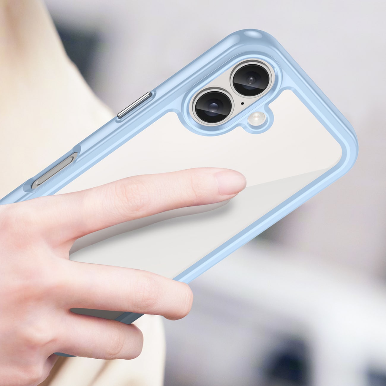 Outer Space-etui med geleramme til iPhone 16 - Blå