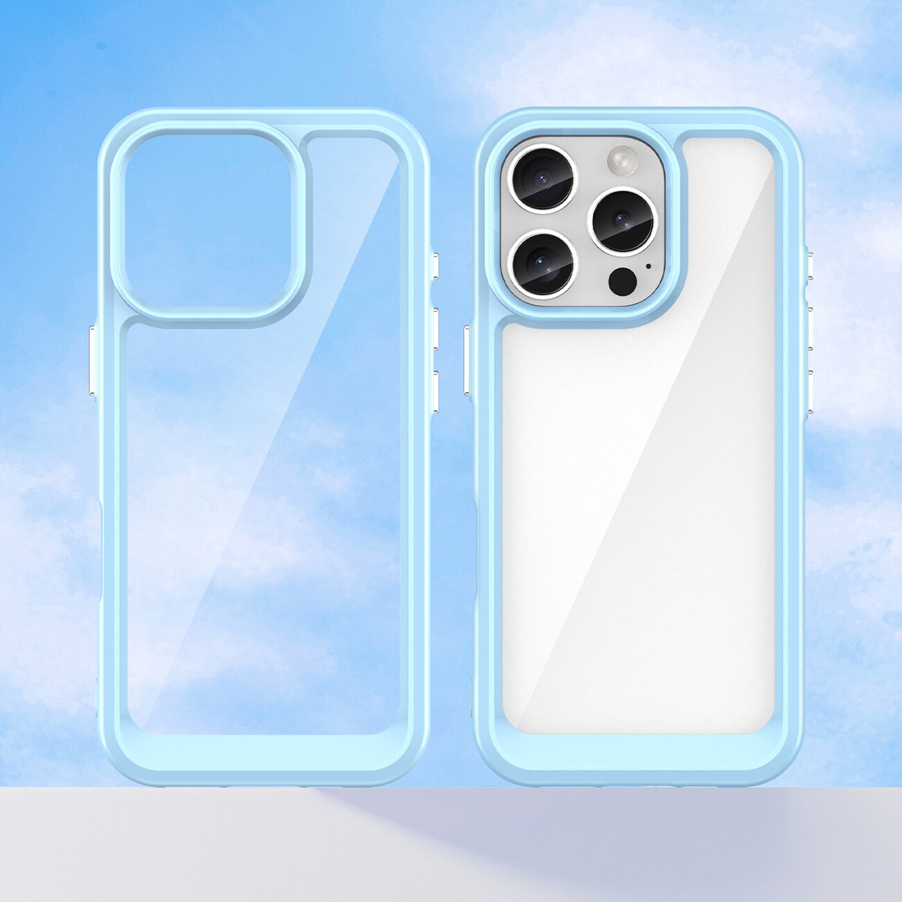 Outer Space-etui med geleramme til iPhone 16 Pro - Blå