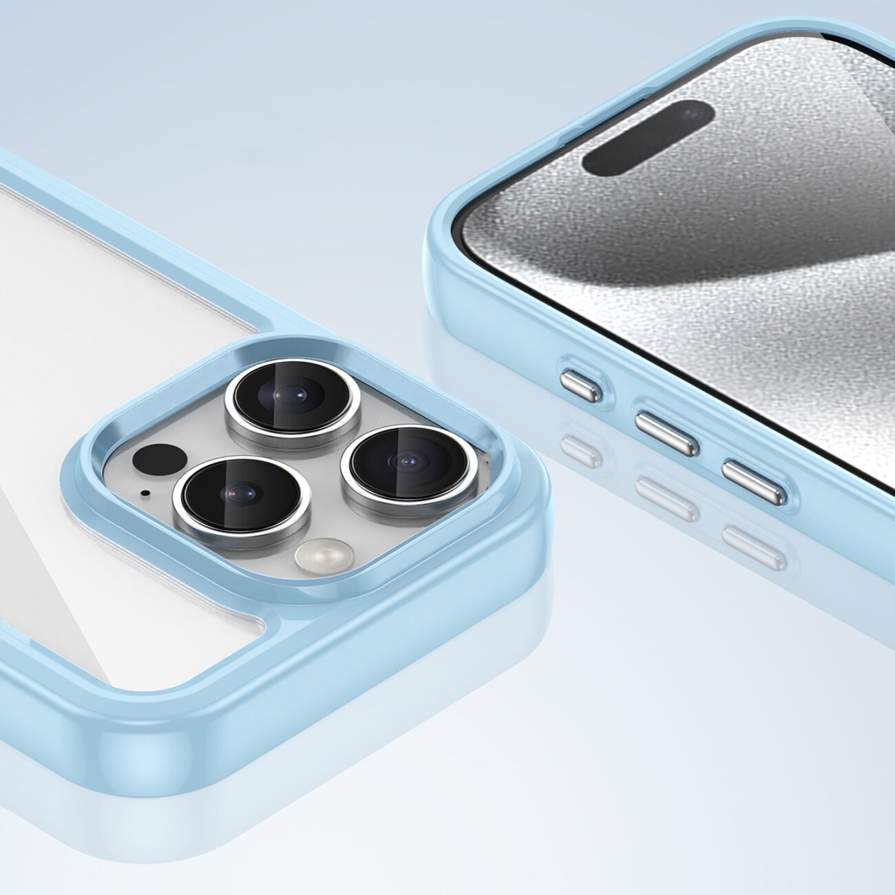 Outer Space-etui med geleramme til iPhone 16 Pro Max - Blå