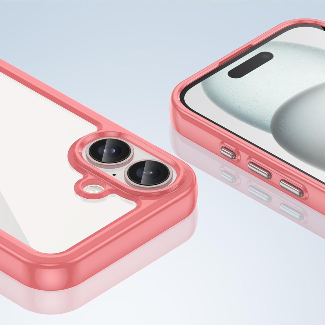 Outer Space-etui med geleramme til iPhone 16 - Rød