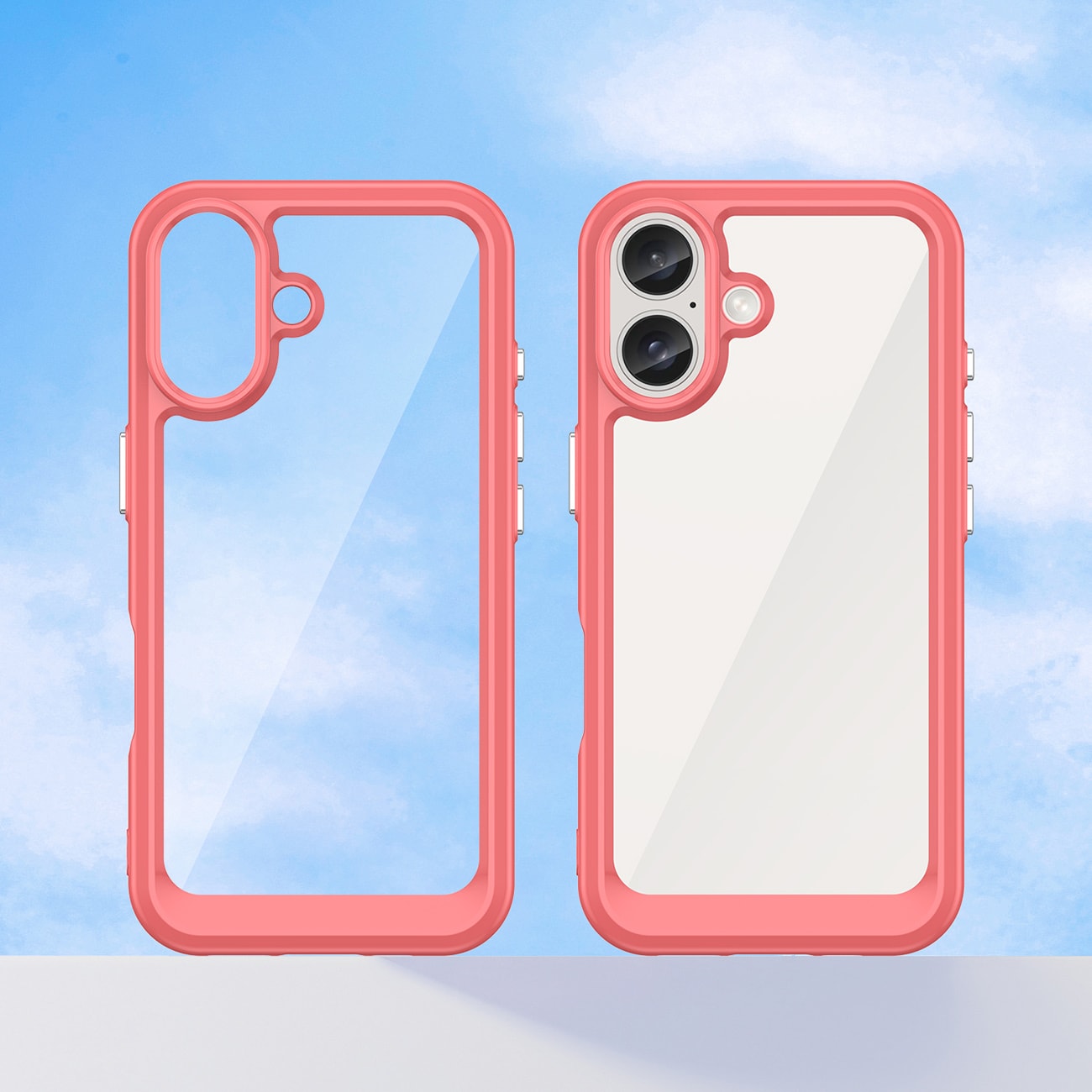 Outer Space-etui med geleramme til iPhone 16 - Rød