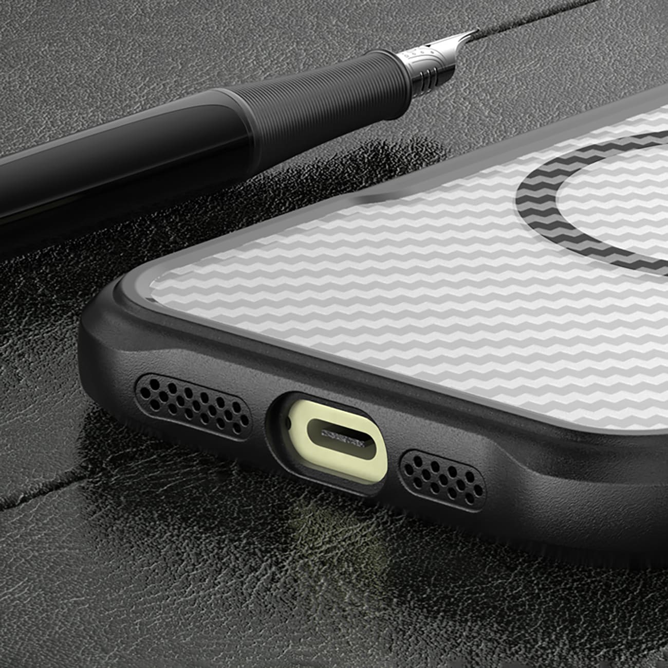 Leading Series MagSafe silikoneetui til iPhone 16 Pro - Sort