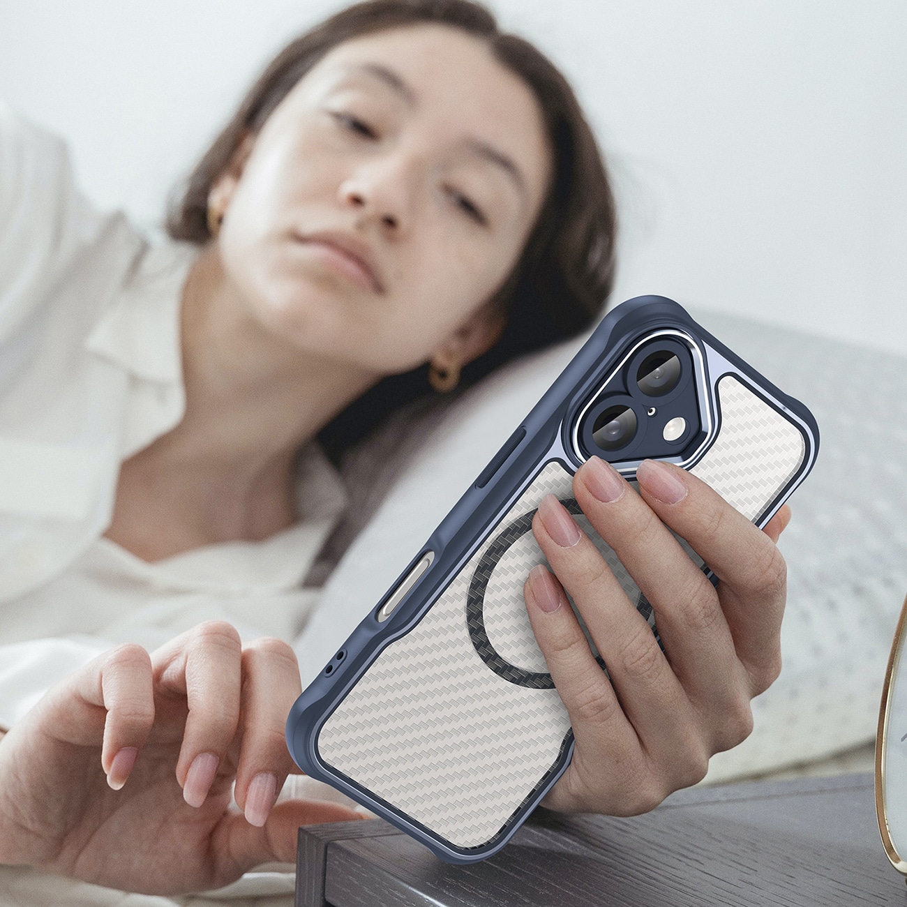 Leading Series MagSafe silikoneetui til iPhone 16 - Blå