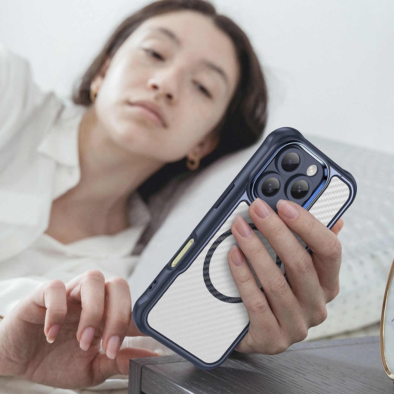 Leading Series MagSafe silikoneetui til iPhone 16 Pro Max - Blå
