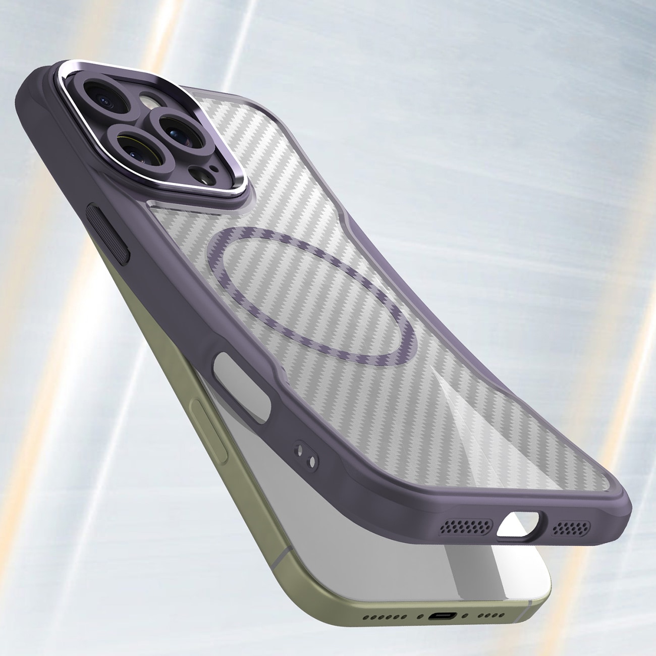 Leading Series MagSafe silikoneetui til iPhone 16 Pro - Lilla