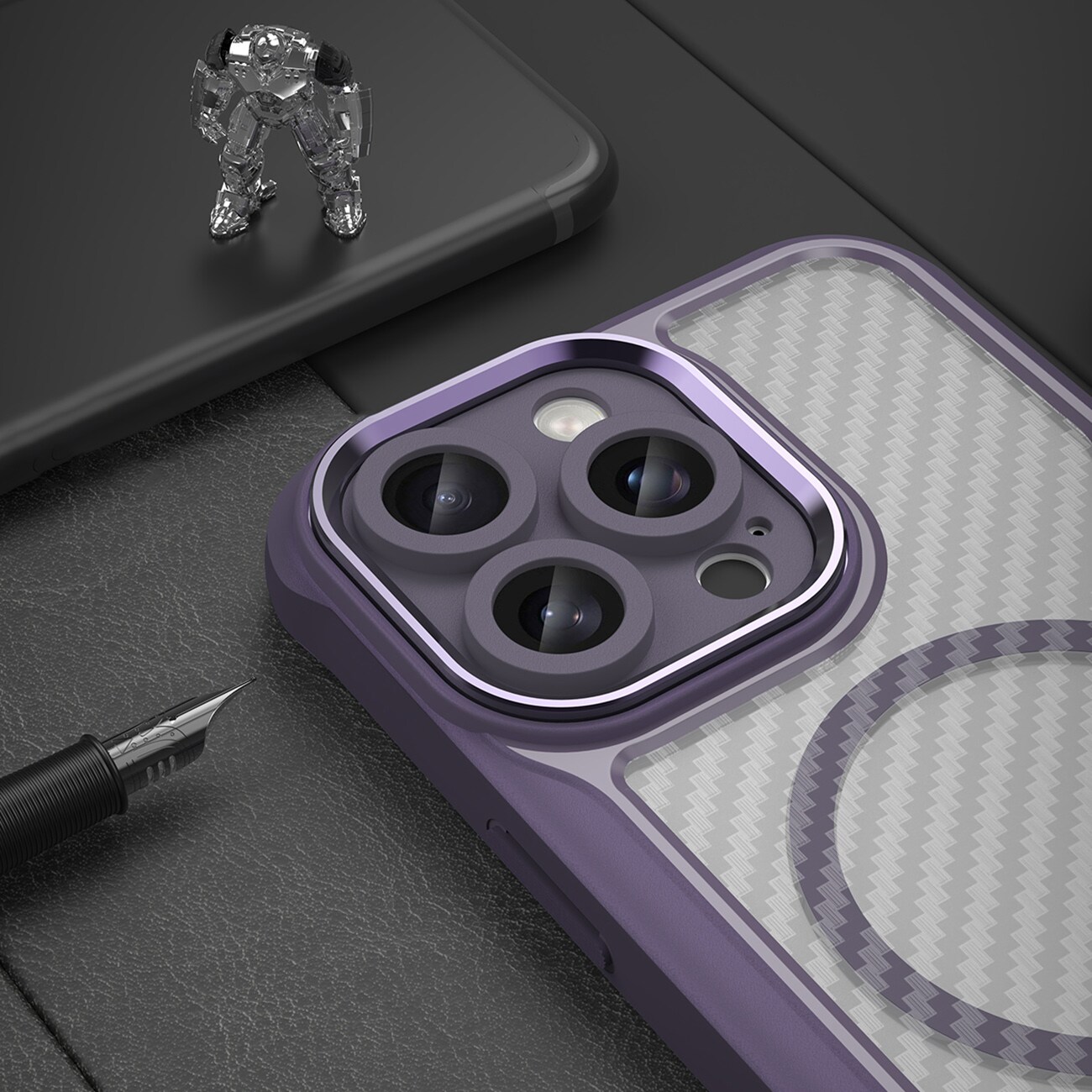 Leading Series MagSafe silikoneetui til iPhone 16 Pro - Lilla