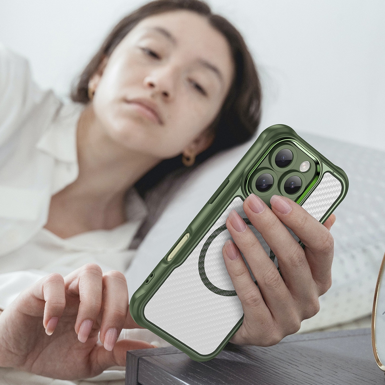 Leading Series MagSafe silikoneetui til iPhone 16 Pro - Grøn