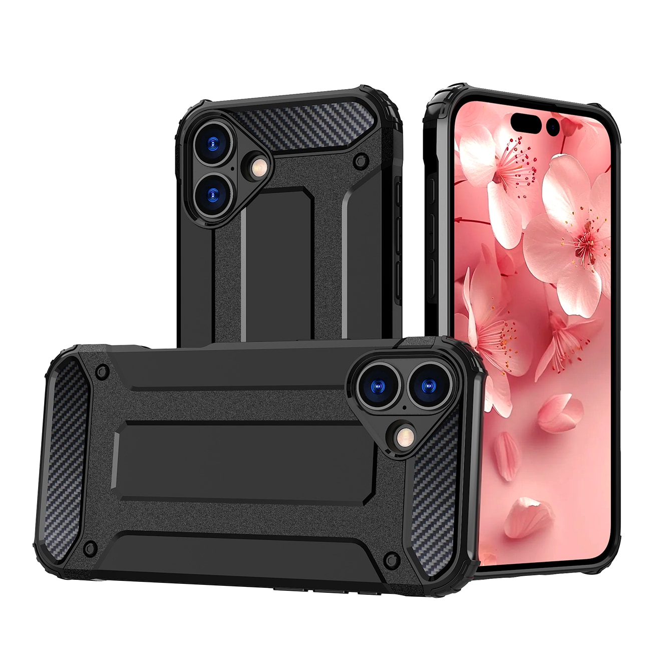 Hybrid Armor iPhone 16-etui - sort