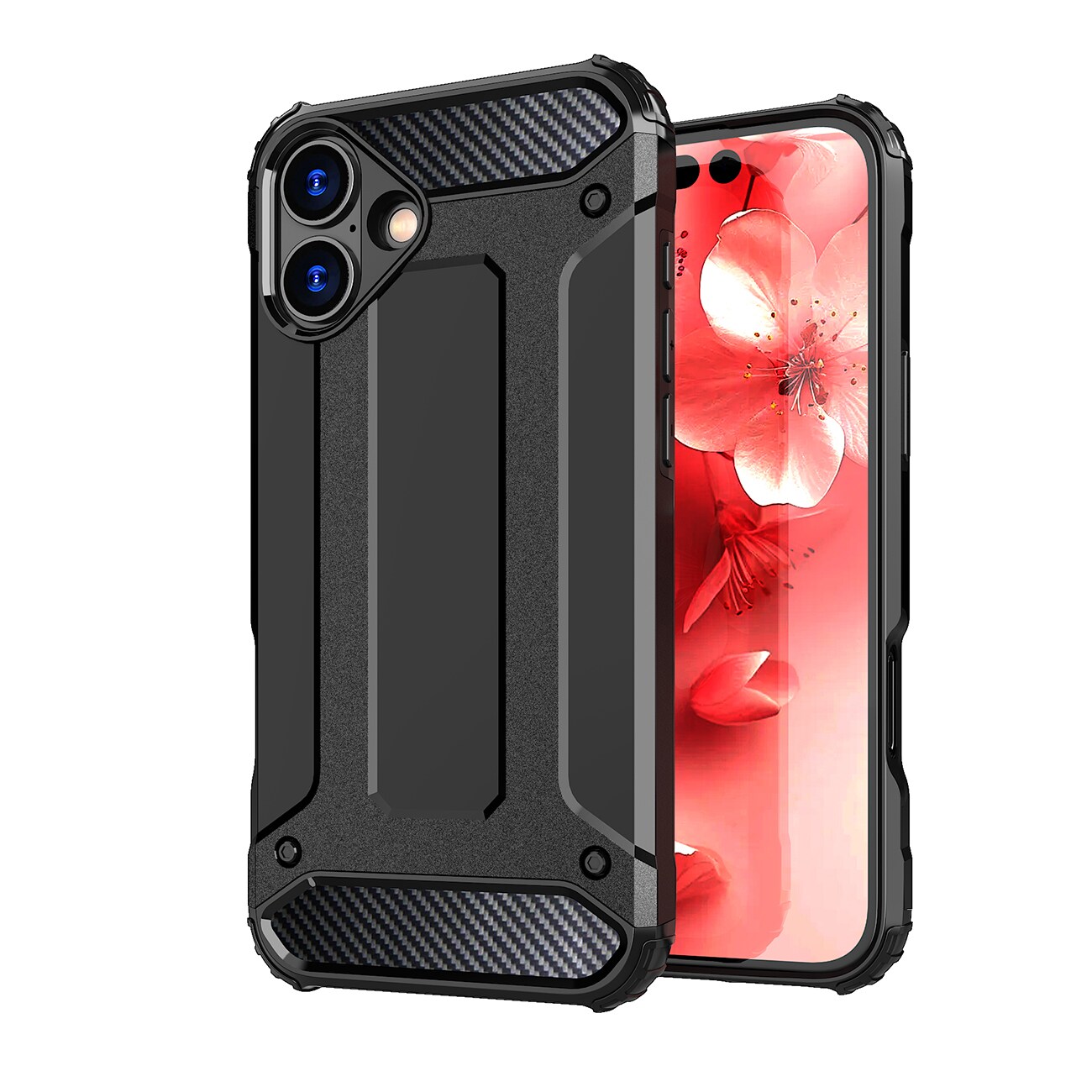 Hybrid Armor iPhone 16-etui - sort