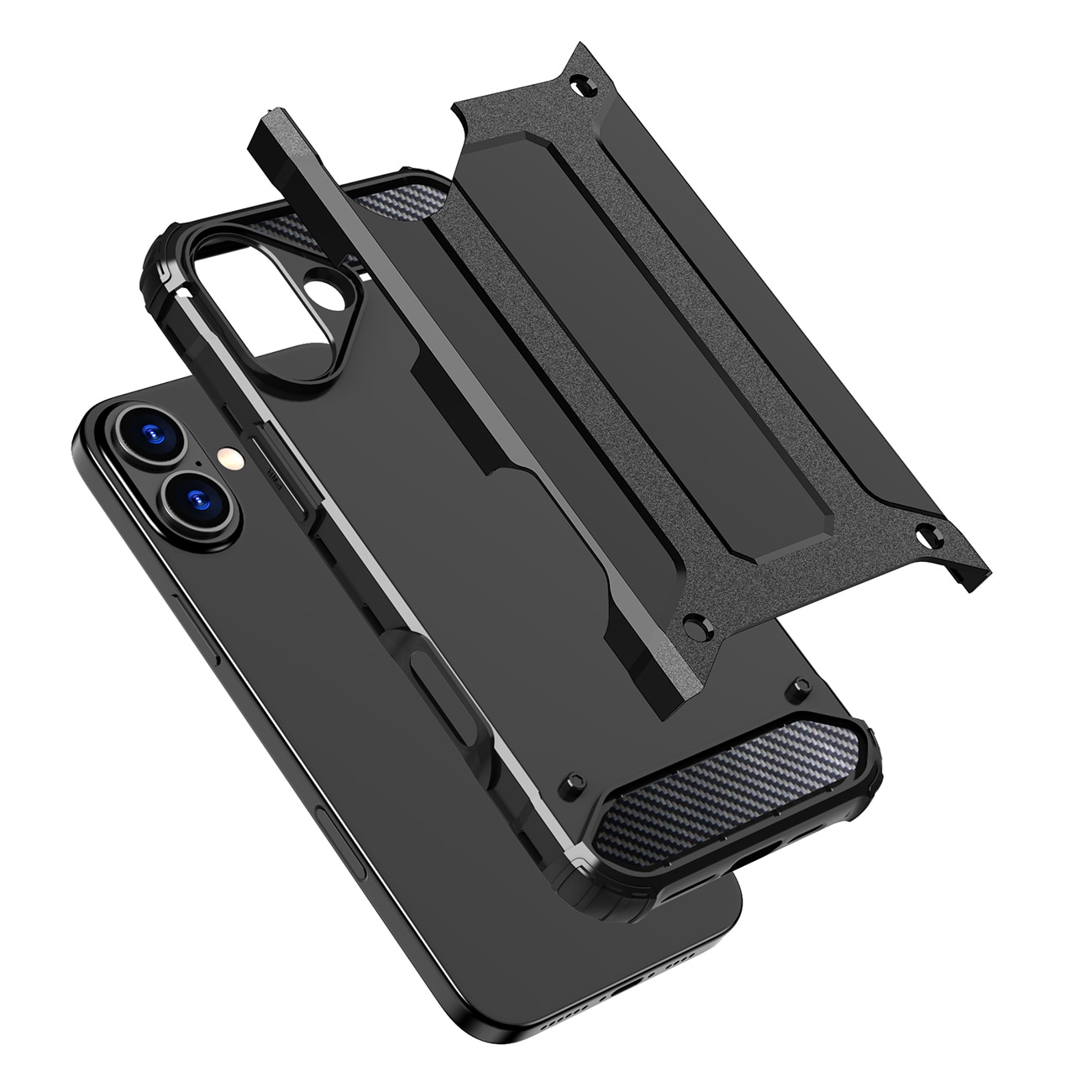 Hybrid Armor iPhone 16-etui - sort