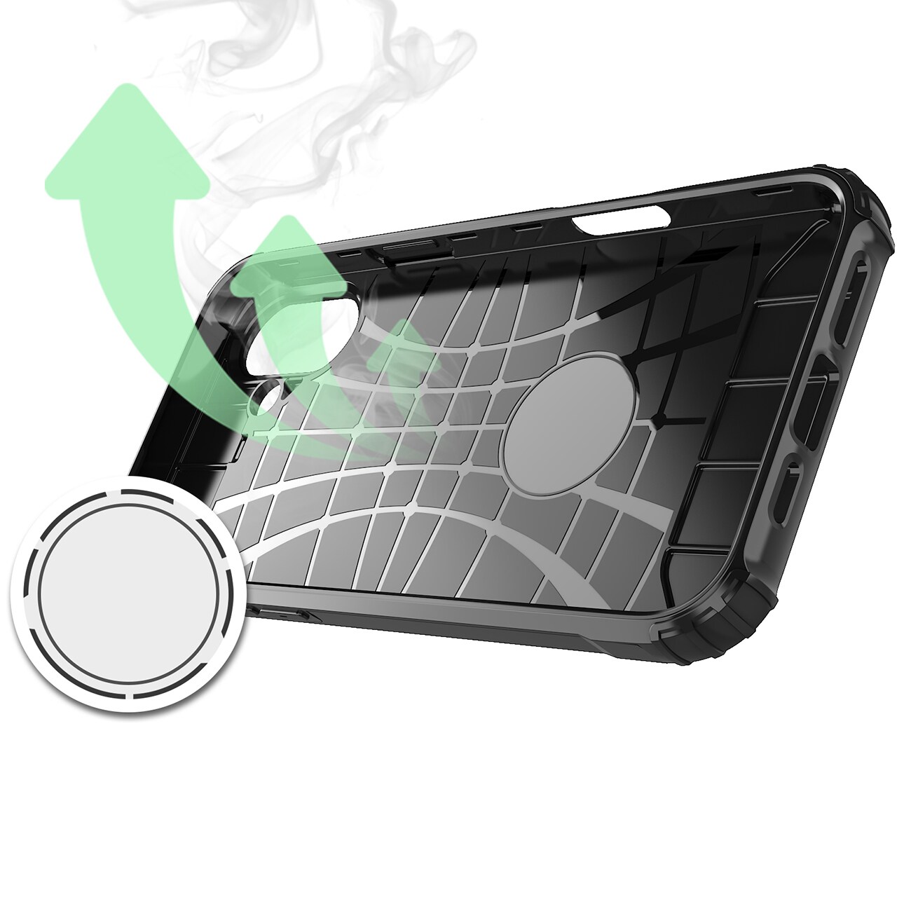 Hybrid Armor iPhone 16-etui - sort