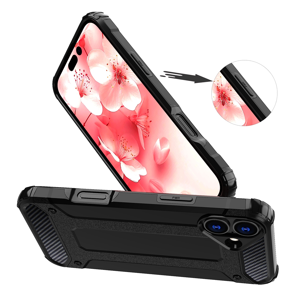 Hybrid Armor iPhone 16 Plus-etui - sort