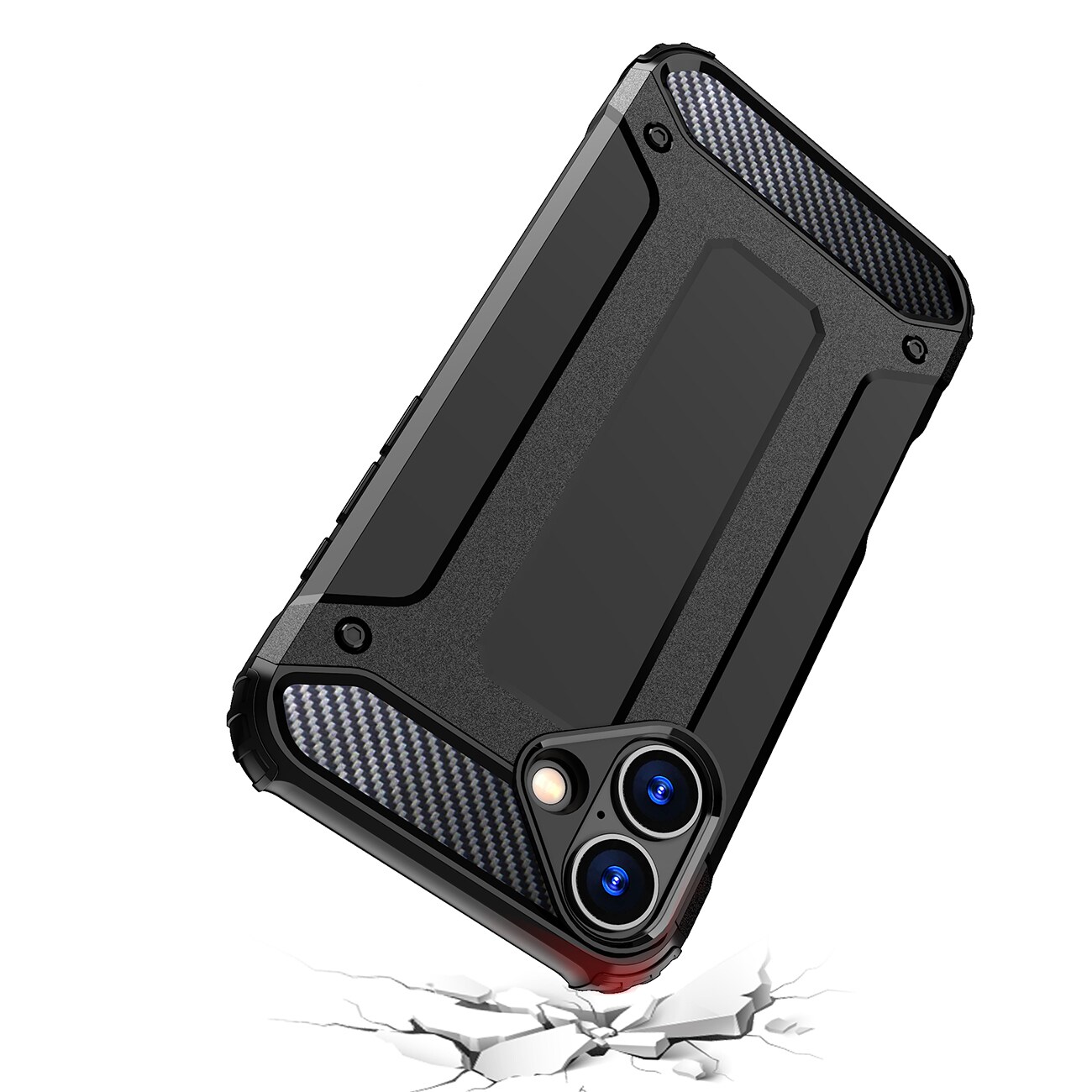 Hybrid Armor iPhone 16 Plus-etui - sort