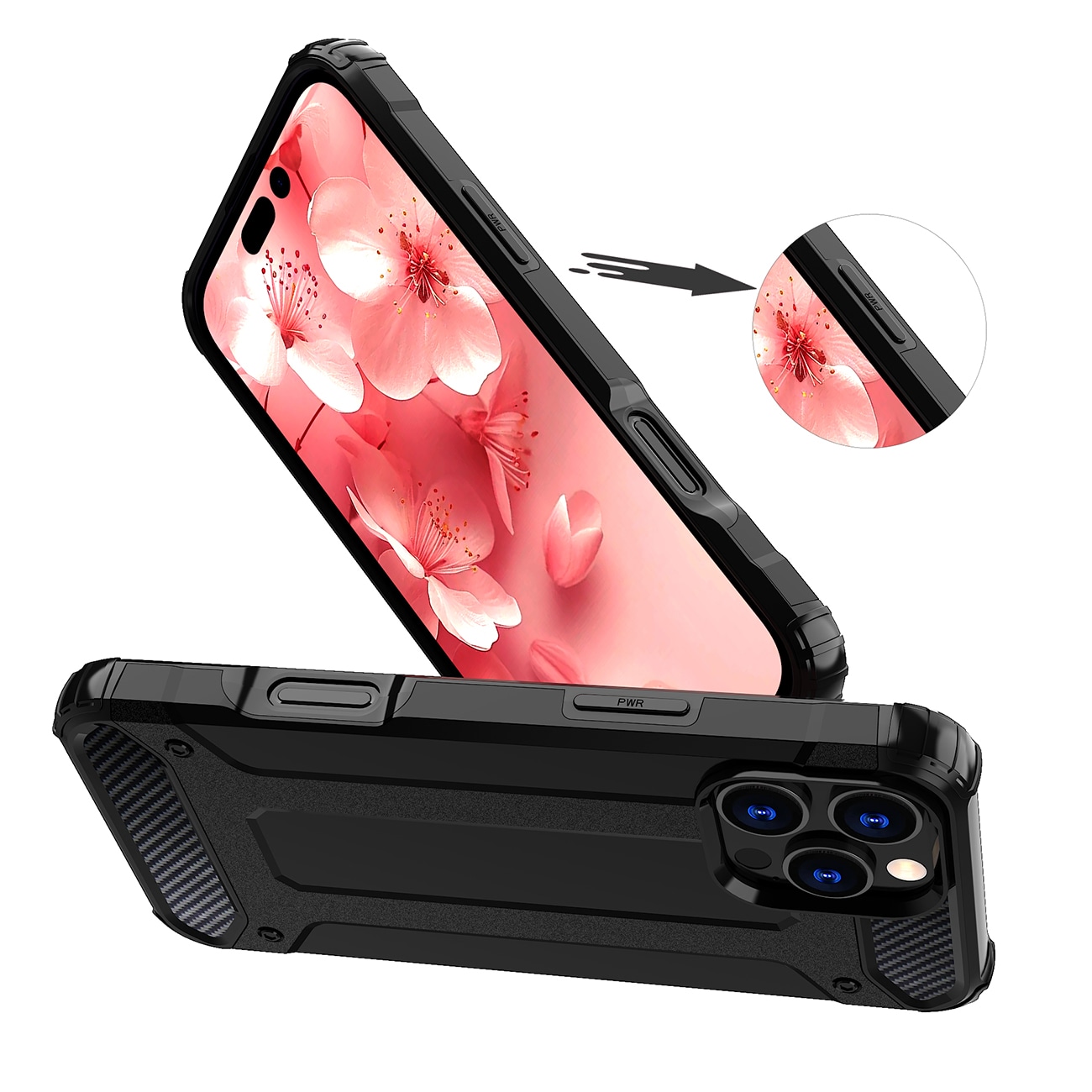 Hybrid Armor iPhone 16 Pro-etui - sort