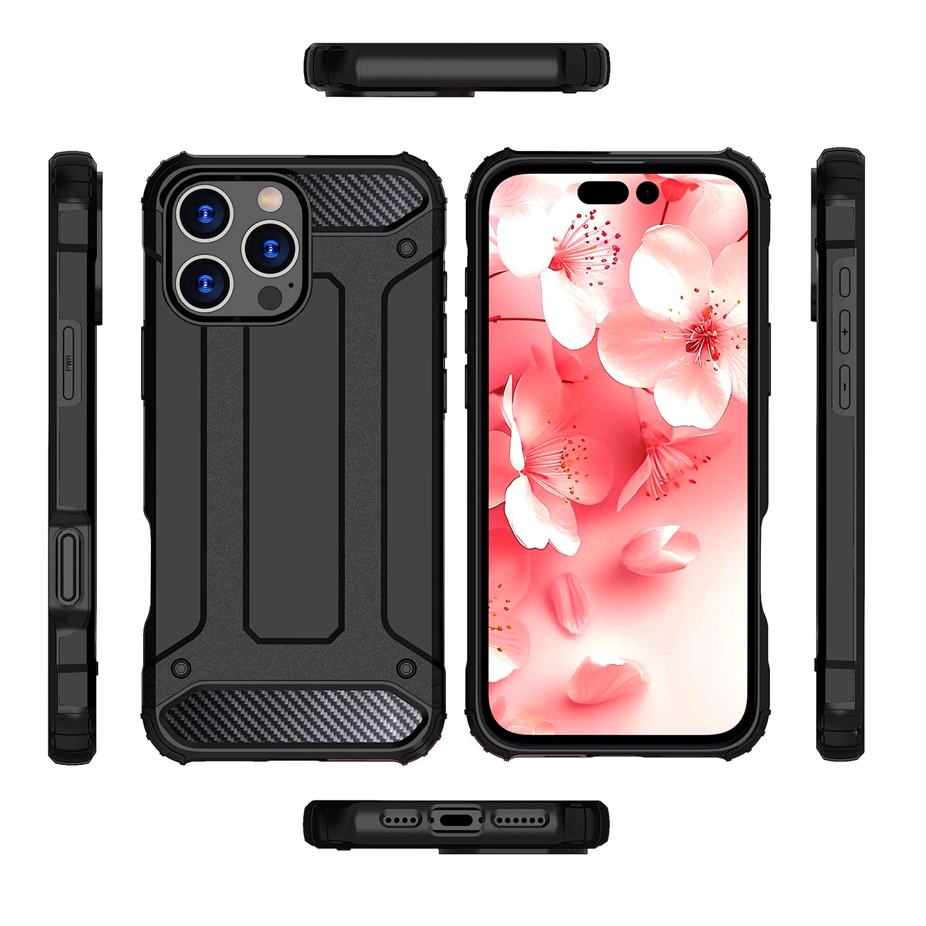Hybrid Armor iPhone 16 Pro-etui - sort