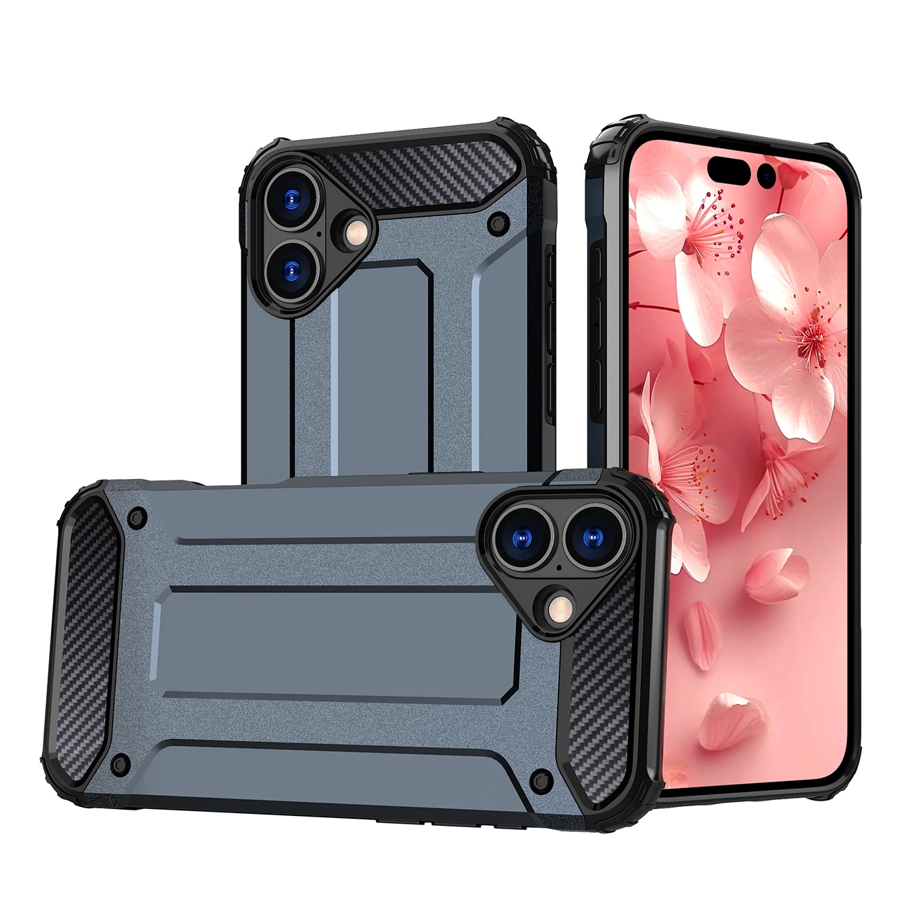 Hybrid Armor iPhone 16 Plus-etui - Blå