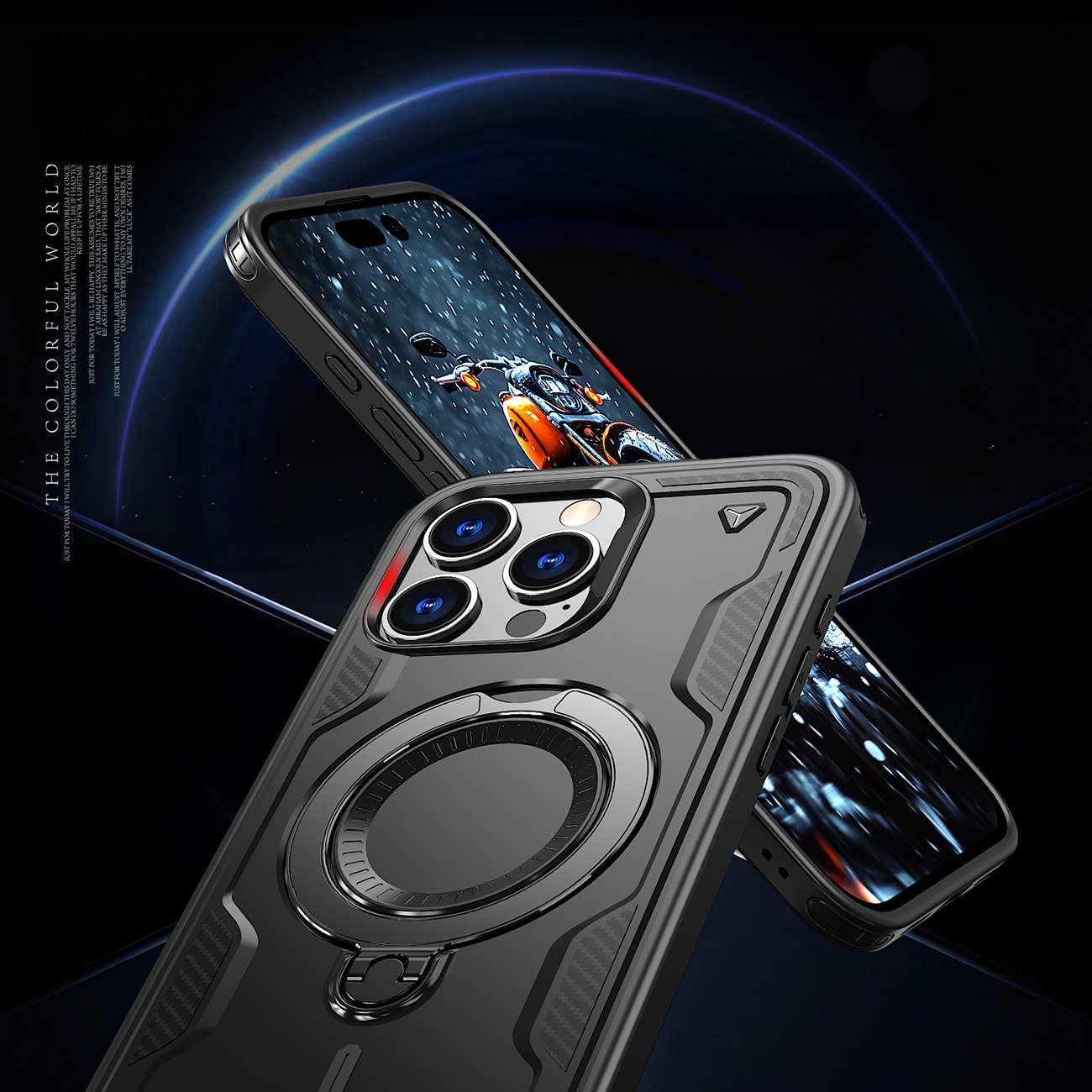 Hybrid Armor Trendy Etui med MagSafe til iPhone 16 Pro - Sort