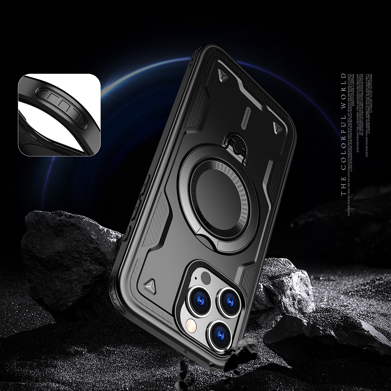 Hybrid Armor Trendy-etui med MagSafe til iPhone 16 Pro Max - Sort