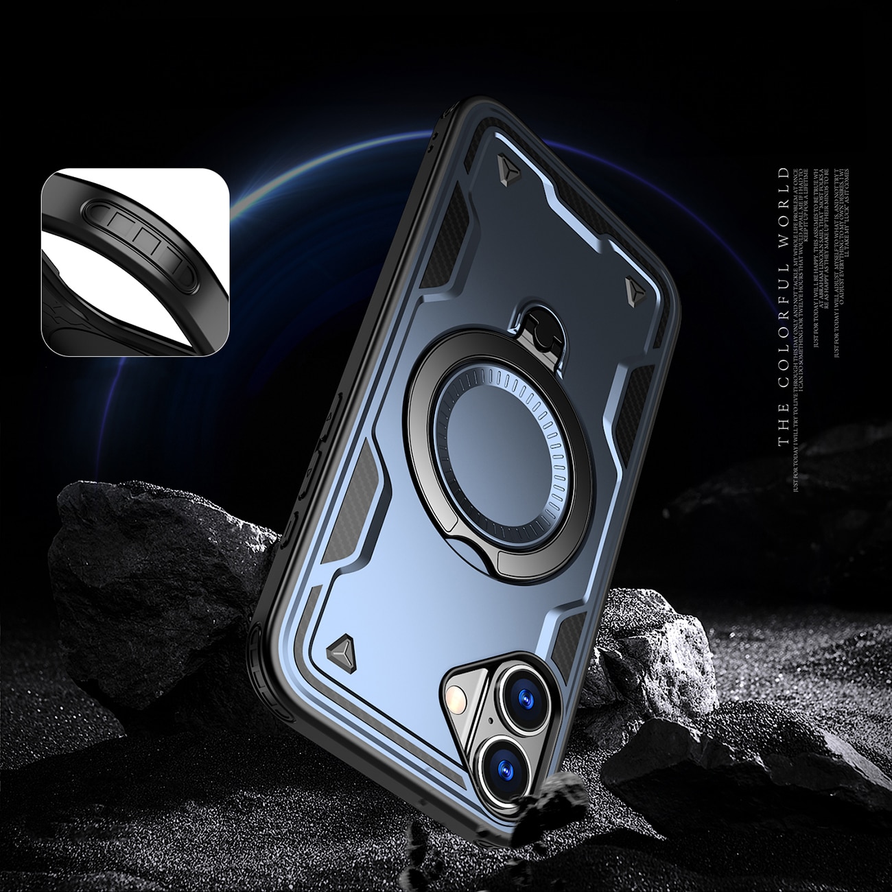 Hybrid Armor Trendy-etui med MagSafe til iPhone 16 - Blå
