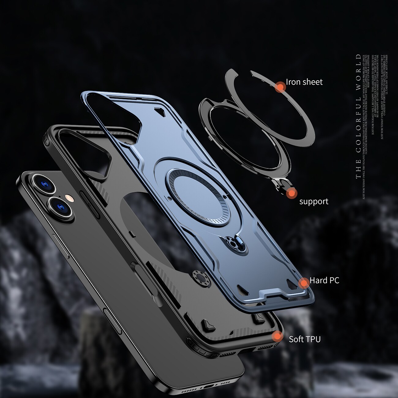 Hybrid Armor Trendy Etui med MagSafe til iPhone 16 Plus - Blå