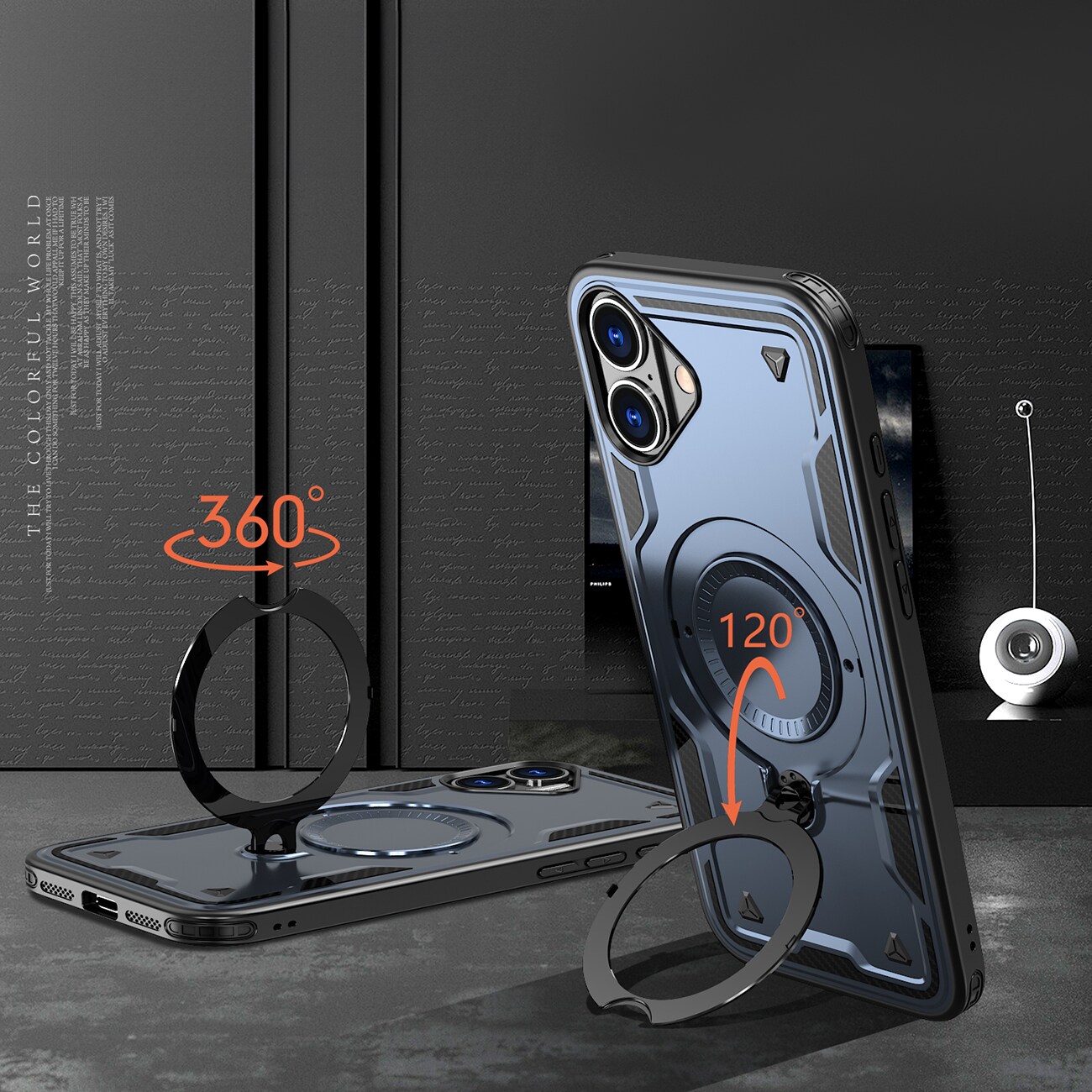 Hybrid Armor Trendy Etui med MagSafe til iPhone 16 Plus - Blå